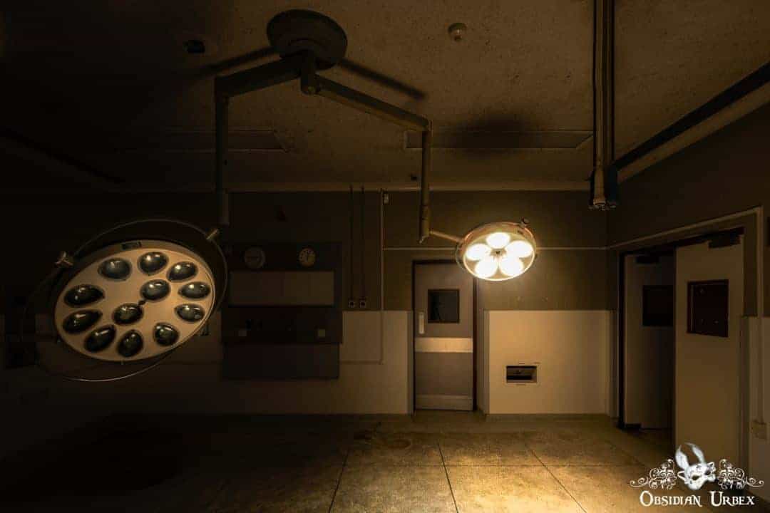 Hospital S England abandoned old 1950s operating theatre one lights