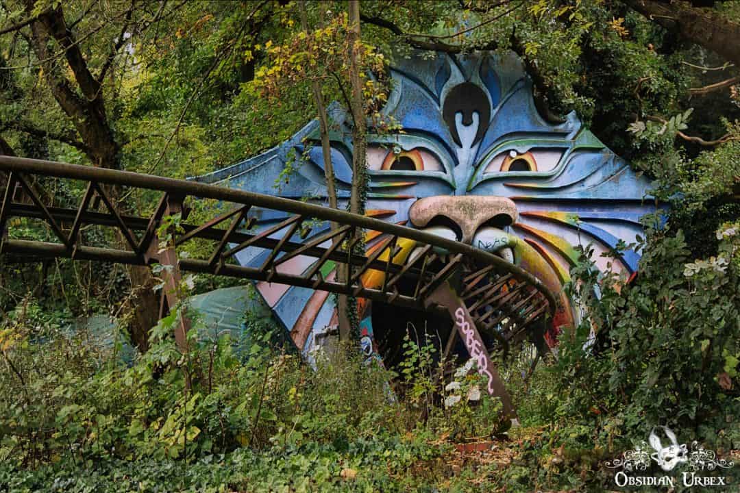 Spreepark Germany abandoned theme park blue cat rollercoaster ride track
