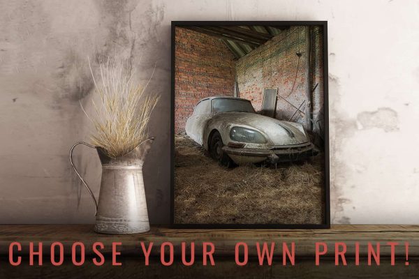 Small Format Fine Art Photography Print of Abandoned DS 21 Car Belgium Urbex Urban Exploration Custom Small Format Fine Art Photography Print of Abandoned DS 21 Car Belgium Urbex Urban Exploration Custom