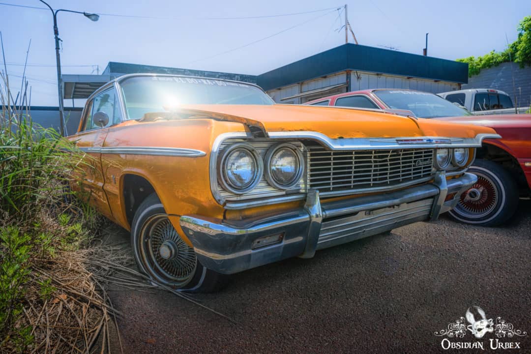 Fukushima Abandoned Cars Japan Haikyo Orange Chevrolet Impala 1962 Exclusion Zone