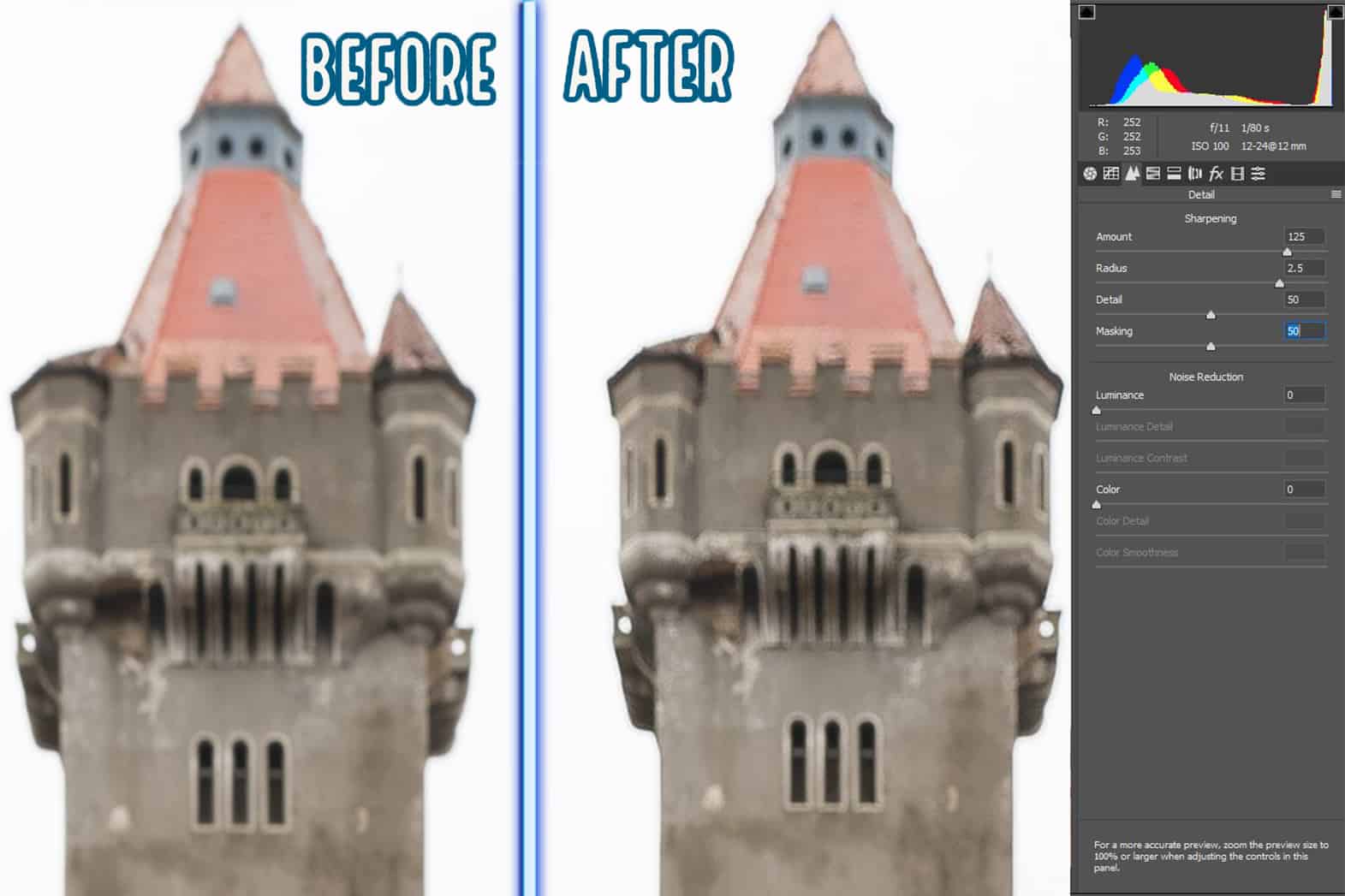 Fixing Out of focus Blurry Photographs Step 1 Camera Raw Tweaks
