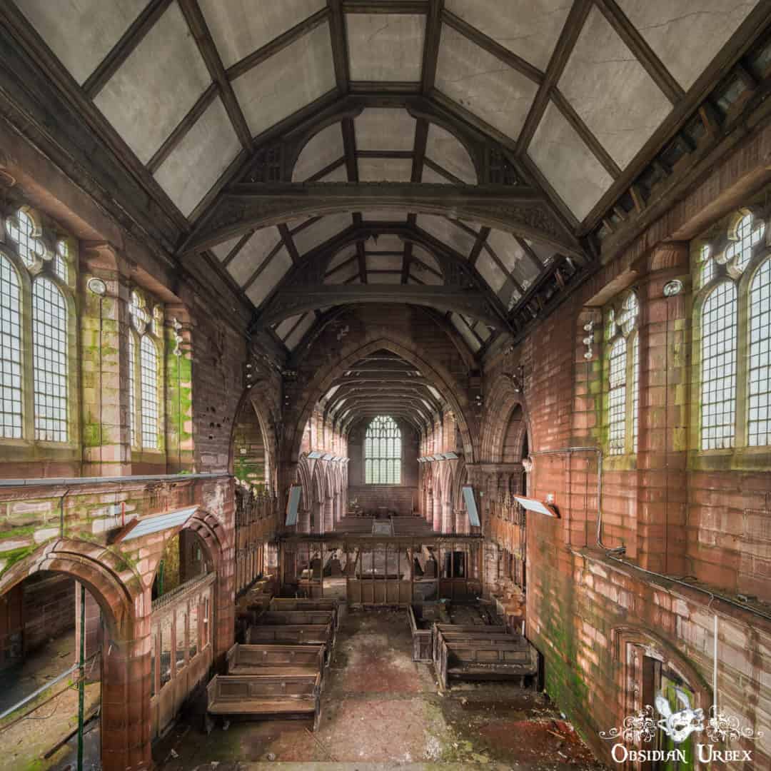 Evangelist Church England Vaulted Ceiling in Abandoned Victorian Gothic Perpendicular Building