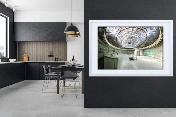 The All Seeing Eye An Abandoned Art Deco Powerstation Control Room Framed Fine Art Print By Obsidian Urbex Photography In Kitchen