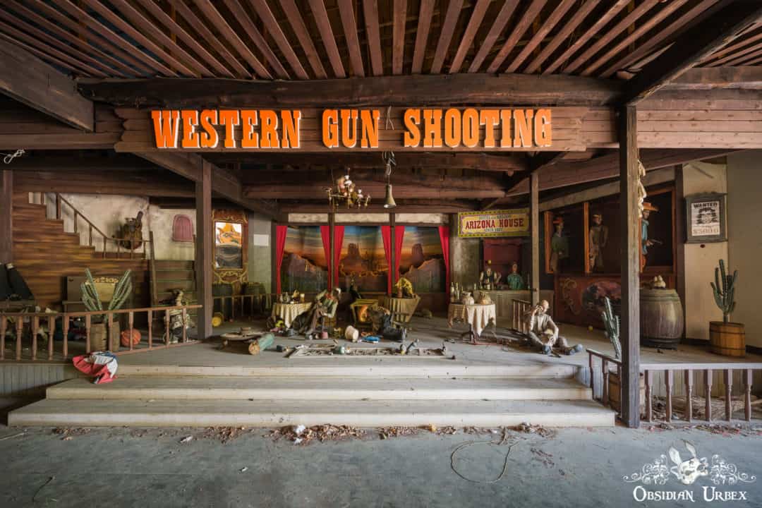 Western Village Wild West Theme Park Japan Haikyo Abandoned Gun Shooting Gallery Attraction