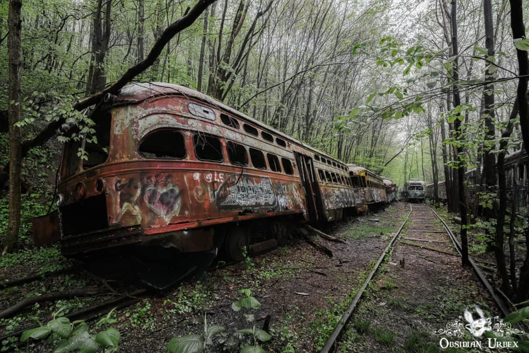 Top 10 Abandoned Locations in Pennsylvania Number by Janine Pendleton 02 Trolley Car Graveyard Filled With Rusting Trains