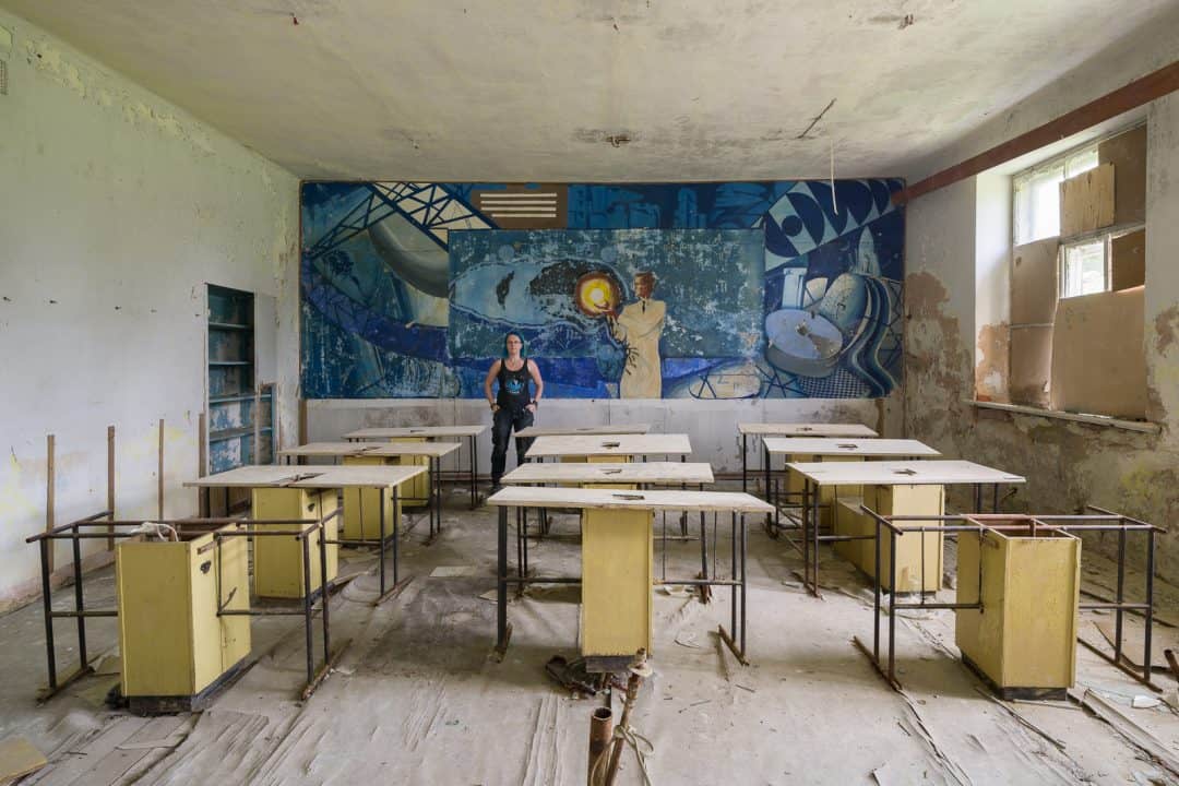 Latvia & Lithuania 2023 The Back To The Baltics Tour Janine Pendleton In Abandoned Classroom