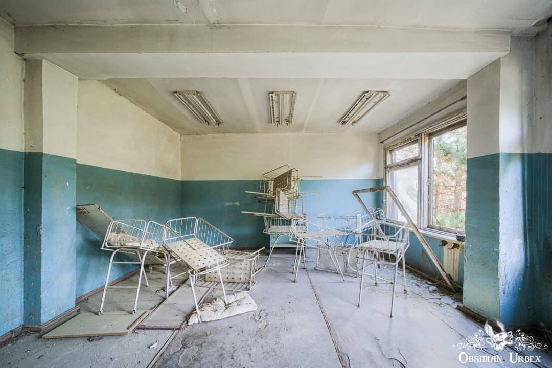 USSR Mountain Hospital Georgia Blue Room With Many Baby Cribs